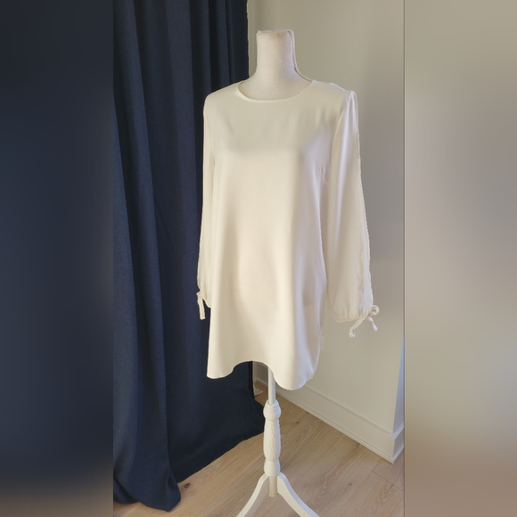 MISSGUIDED | White Tie Sleeve Dress - Picture 6 of 10